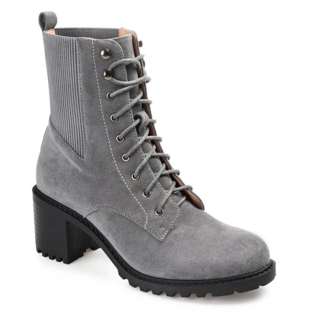 JOURNEE COLLECTION KASSIA TRU COMFORT FOAM BOOTIES GRAY NWOT WOMEN'S SIZE 6.5‎